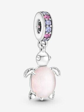 Pandora Murano Glass Pink Sea Turtle Dangle Charm